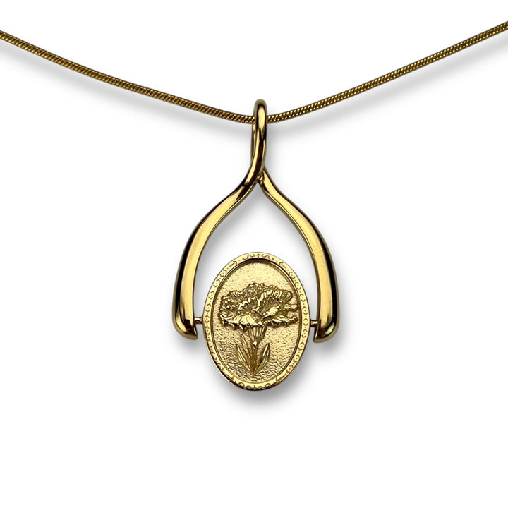 Birth Flower Wishbone Necklace