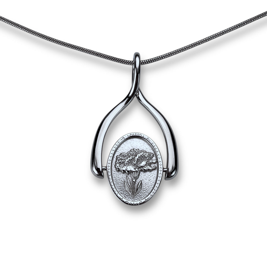 Birth Flower Wishbone Necklace