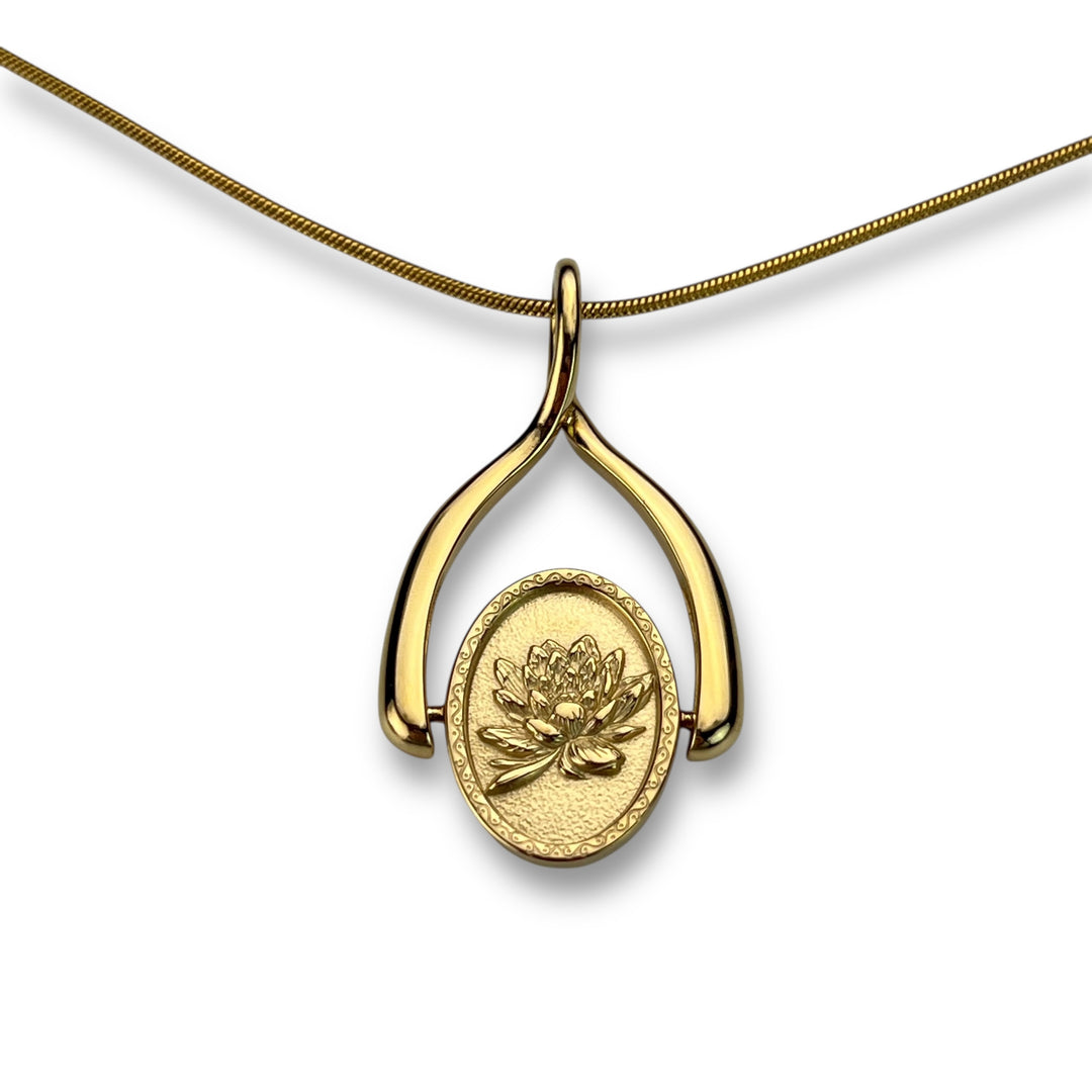 Birth Flower Wishbone Necklace