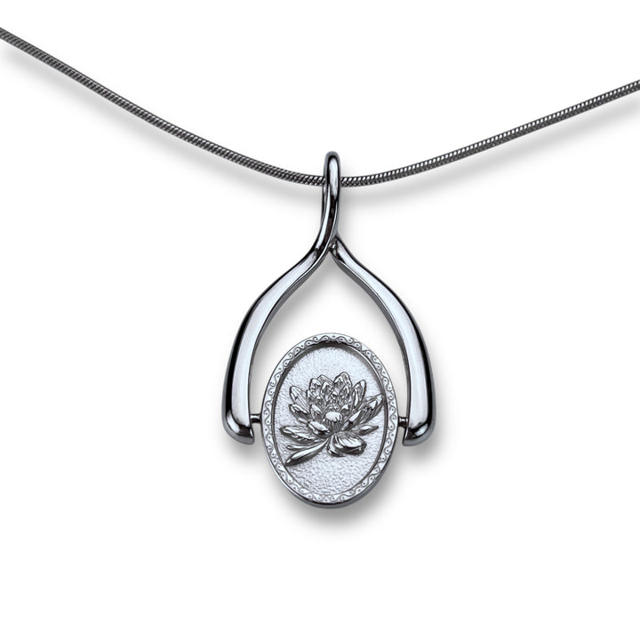 Birth Flower Wishbone Necklace