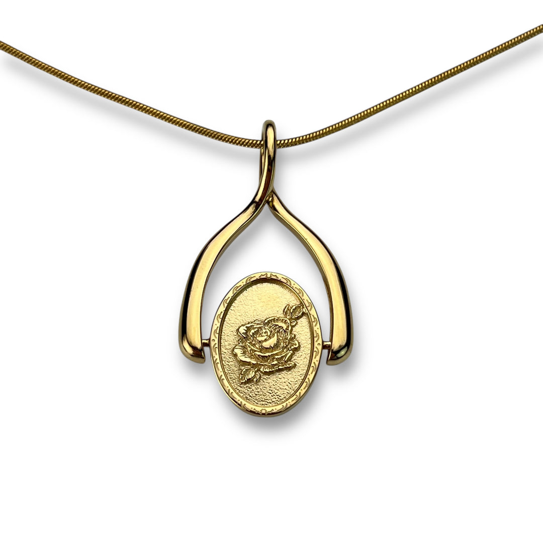 Birth Flower Wishbone Necklace