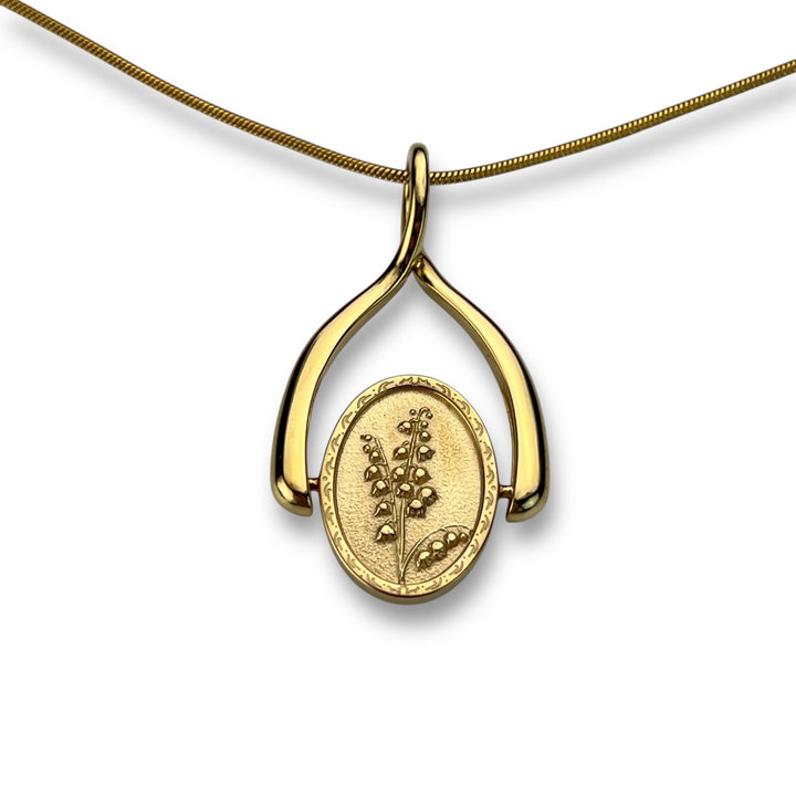 Birth Flower Wishbone Necklace