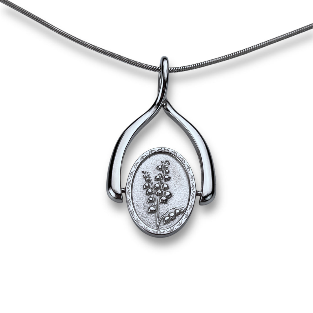 Birth Flower Wishbone Necklace