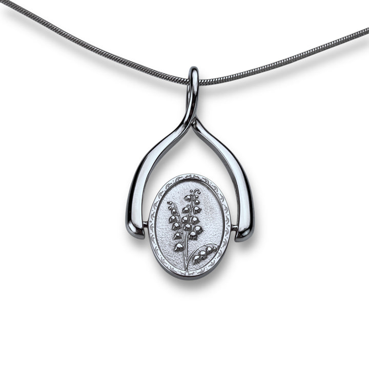 Birth Flower Wishbone Necklace