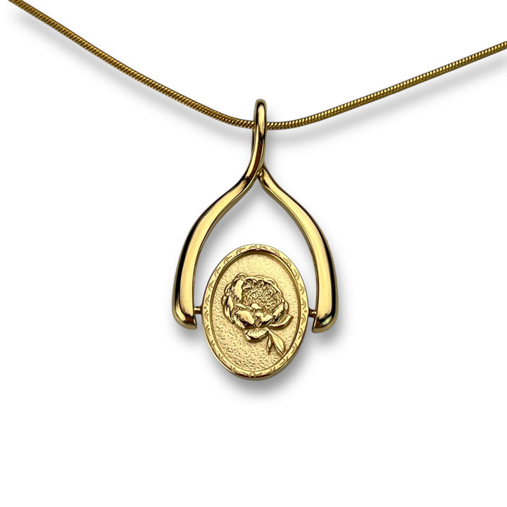 Birth Flower Wishbone Necklace