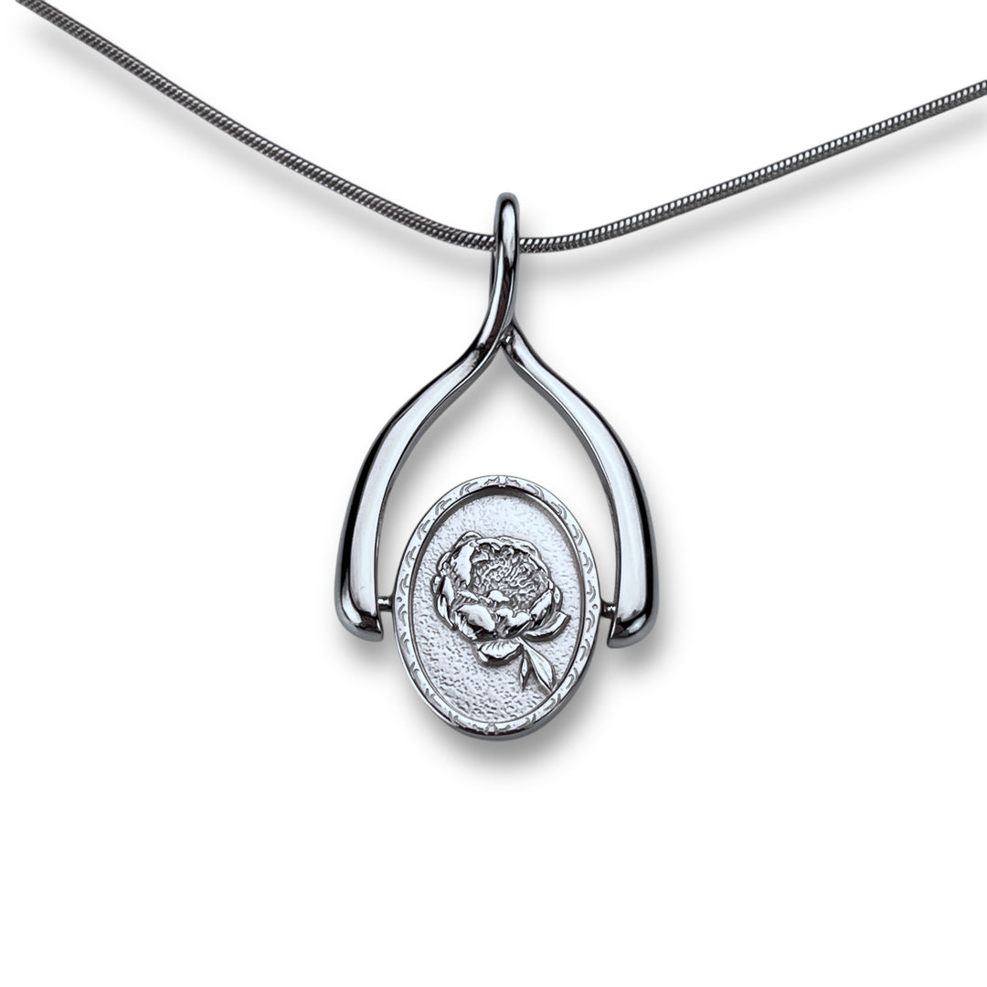 Birth Flower Wishbone Necklace