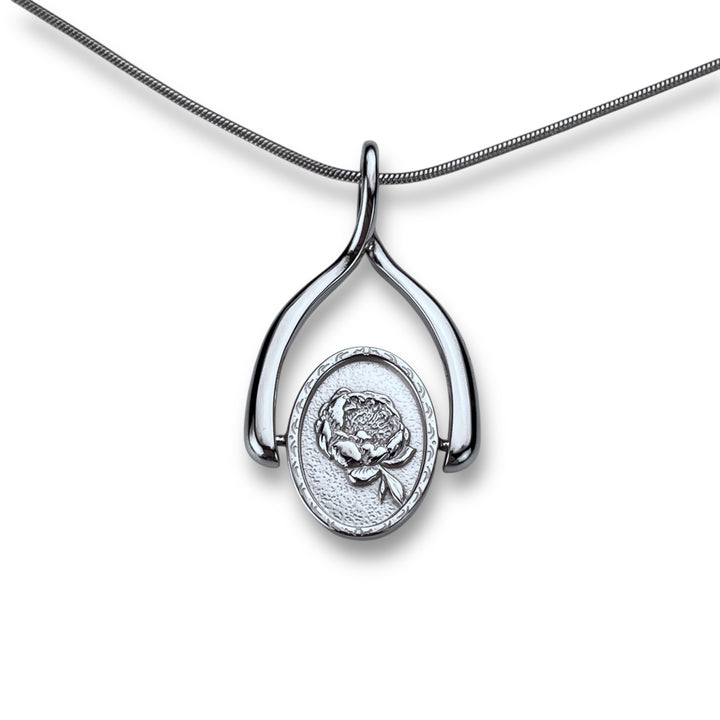 Birth Flower Wishbone Necklace