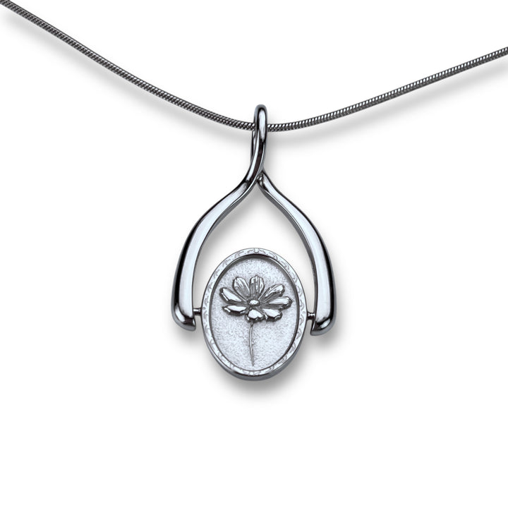 Birth Flower Wishbone Necklace