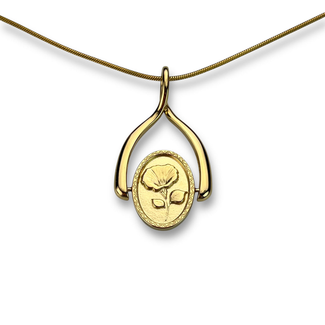 Birth Flower Wishbone Necklace