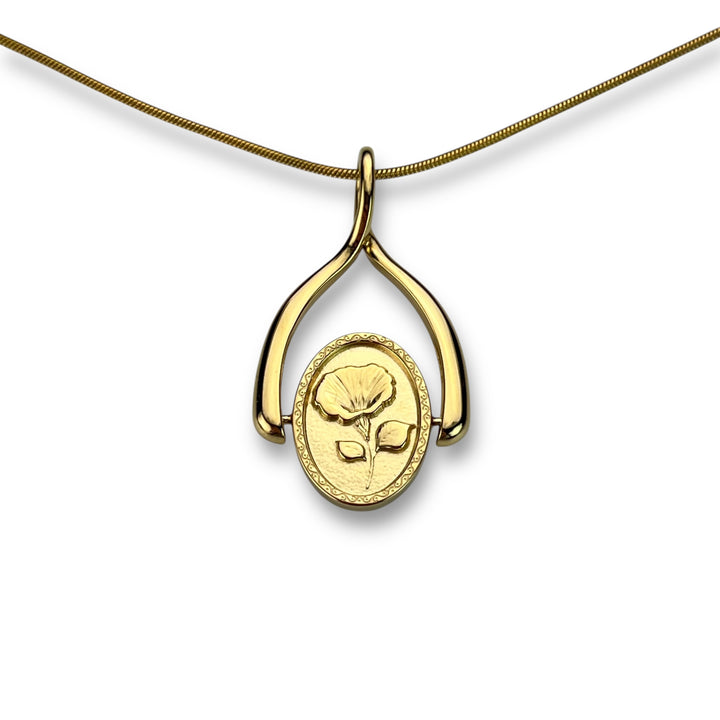 Birth Flower Wishbone Necklace