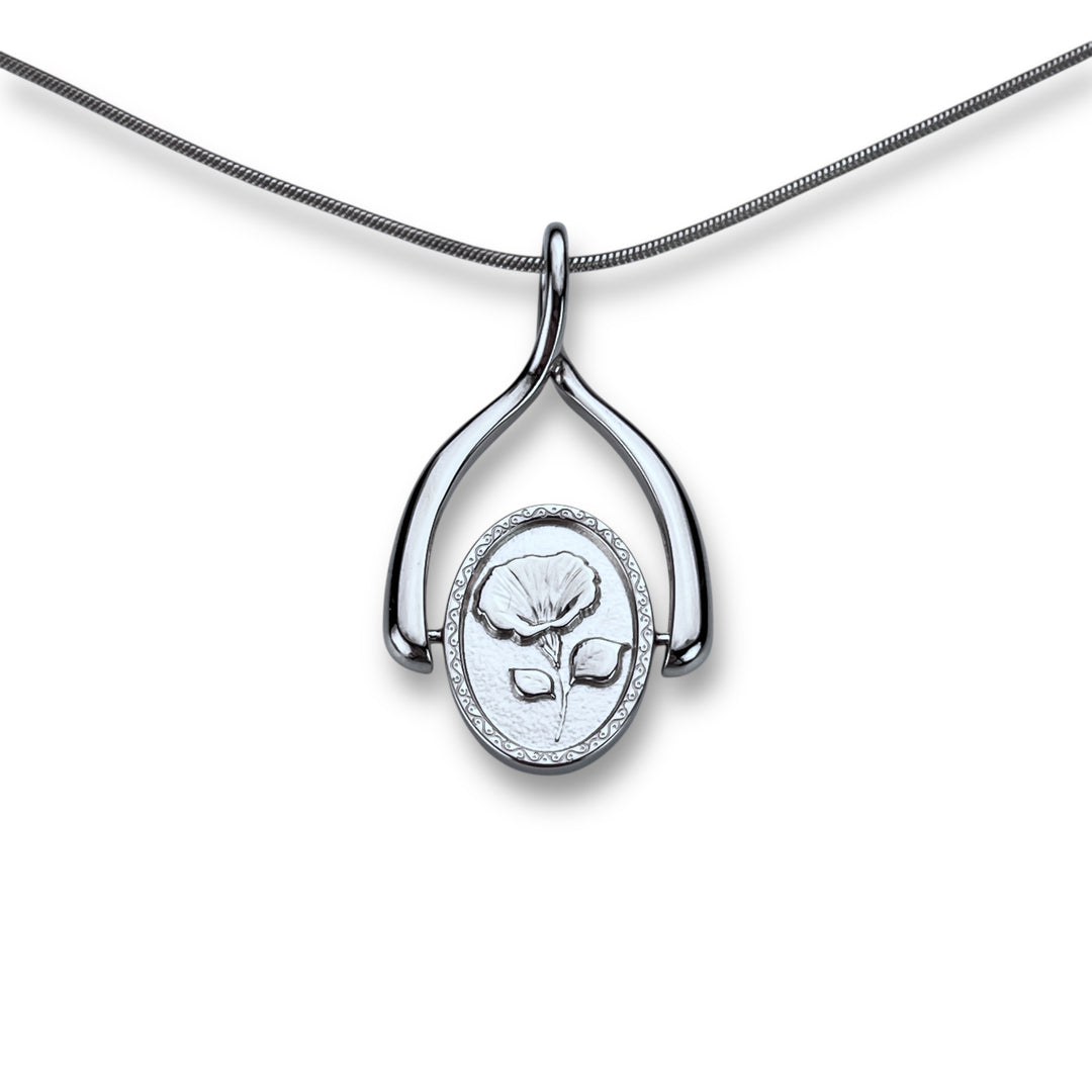 Birth Flower Wishbone Necklace