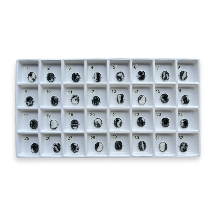 Choose Your Own Zebra Jasper Octangle – Silver
