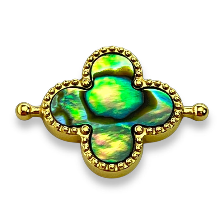Abalone Shell Quatrefoil Crystal Element