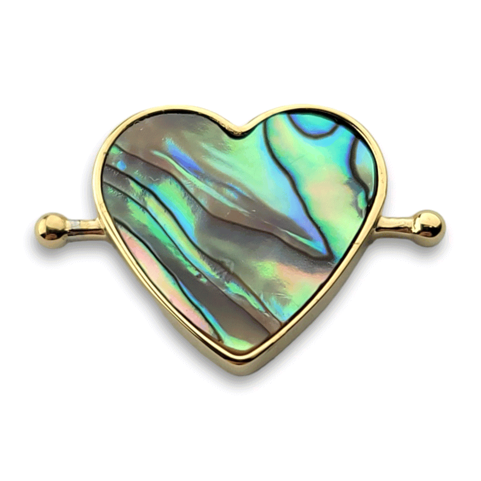 Abalone Shell Heart-shaped Crystal Element
