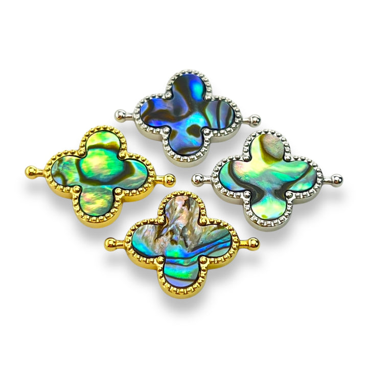 Abalone Shell Quatrefoil Crystal Element