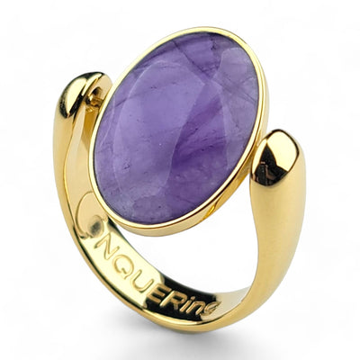 Gold AlaDune™ Oval Crystal Fidget Ring