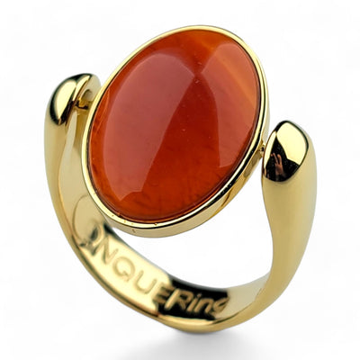 Gold AlaDune Oval Crystal Fidget Ring