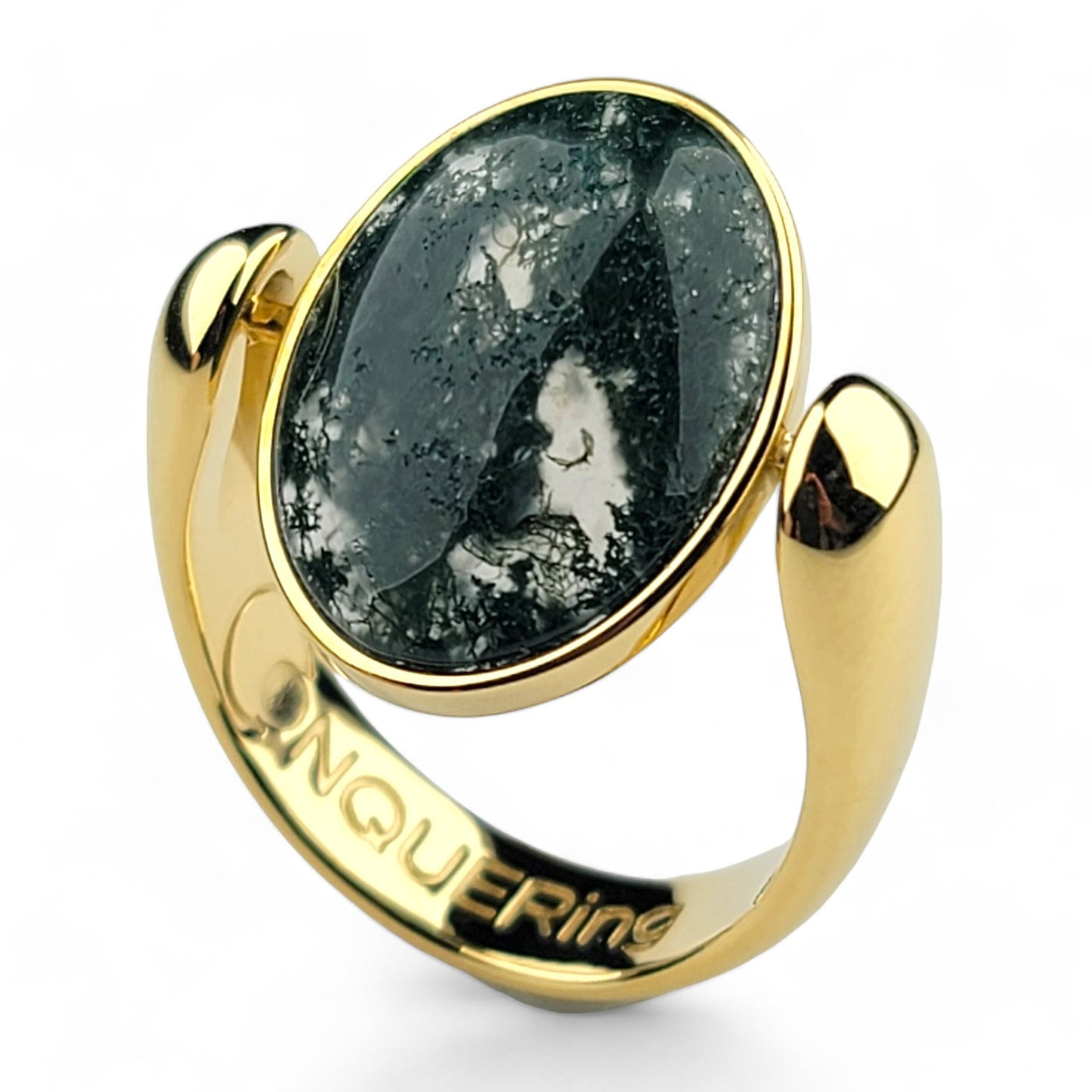 Gold AlaDune Oval Crystal Fidget Ring