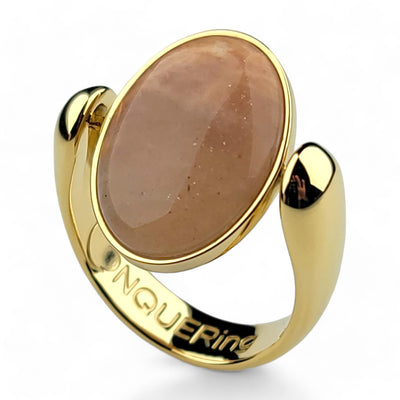 Gold AlaDune Oval Crystal Fidget Ring