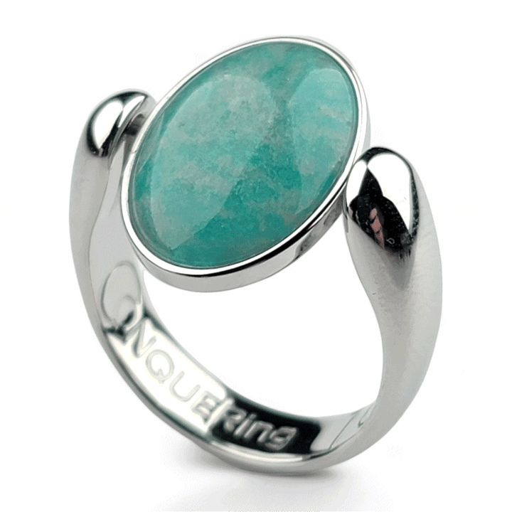 Silver AlaDune™ Oval Crystal Fidget Ring