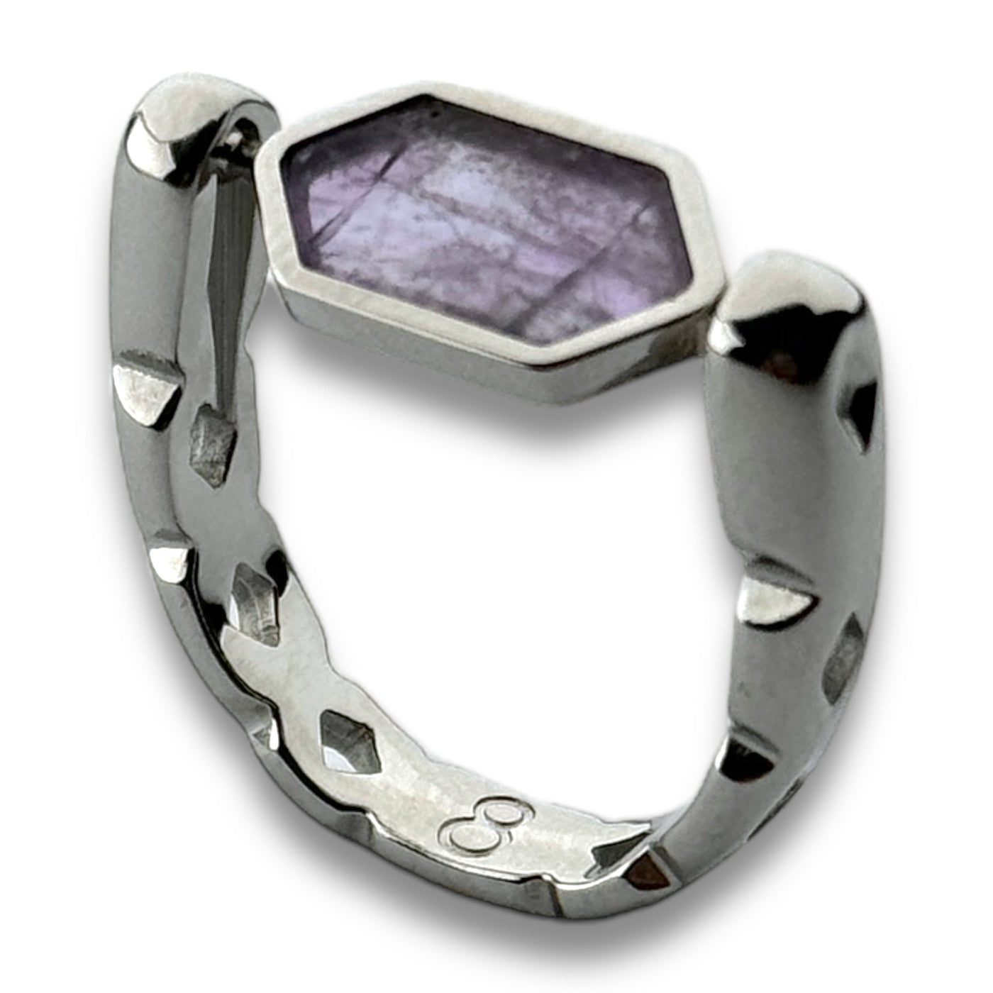 CrownCut Crystal Hexbar Fidget Ring – Colorful