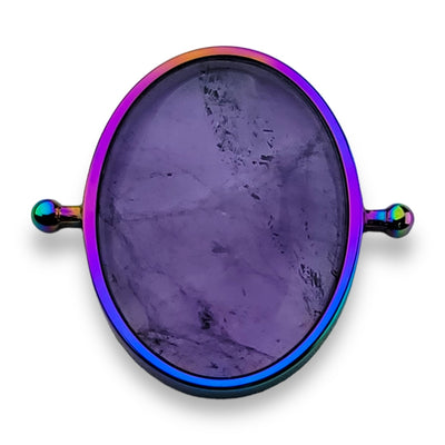 Rainbow Oval Crystal Element