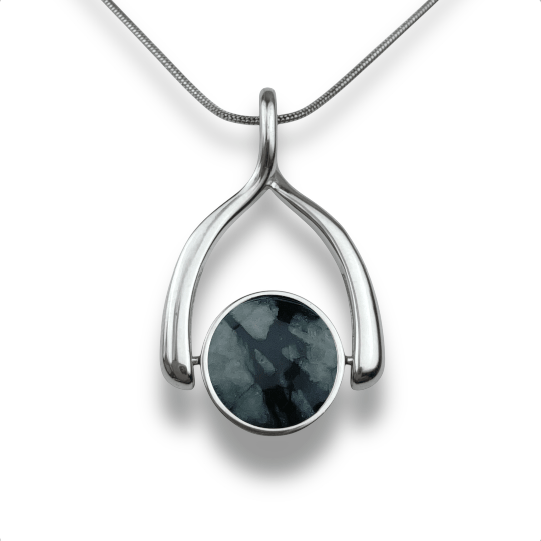 Round Crystal Wishbone Necklace