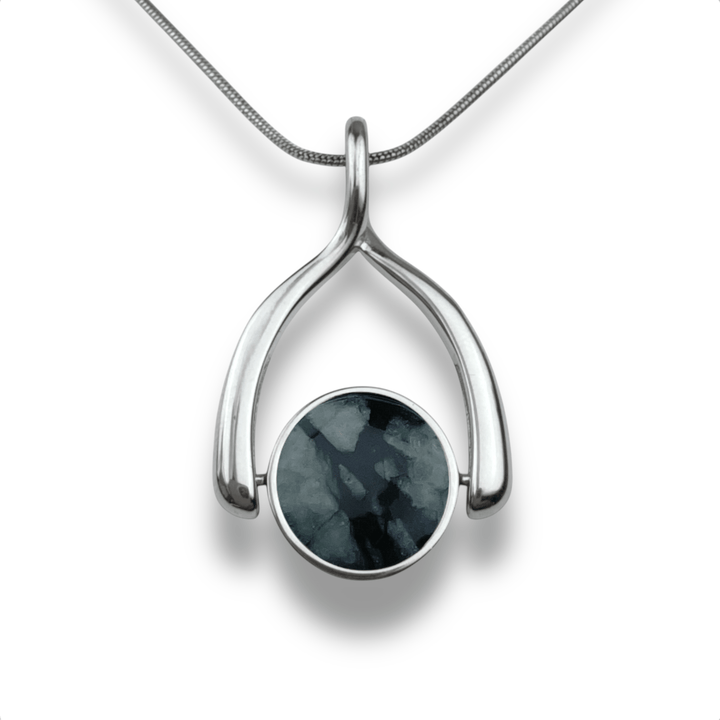 Round Crystal Wishbone Necklace