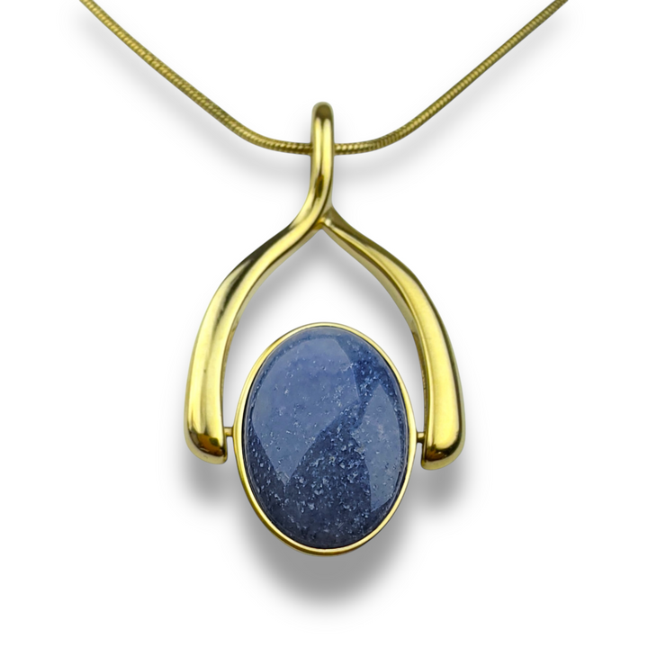 Oval Crystal Wishbone Necklace