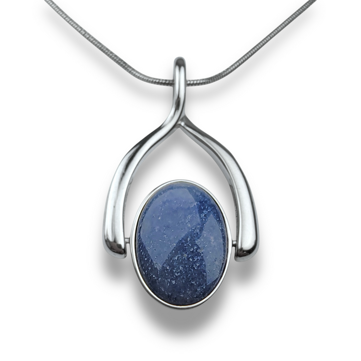 Oval Crystal Wishbone Necklace