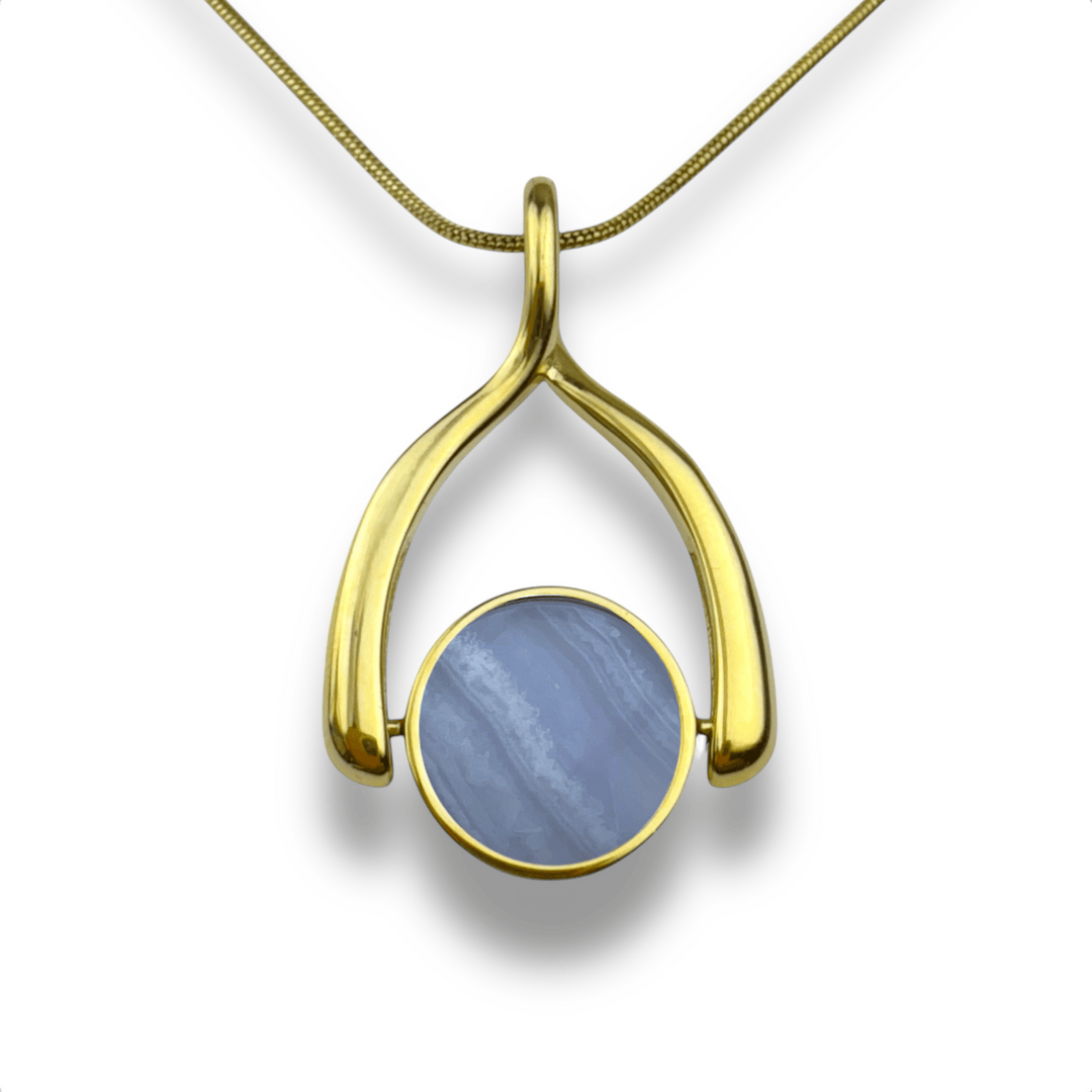 Round Crystal Wishbone Necklace