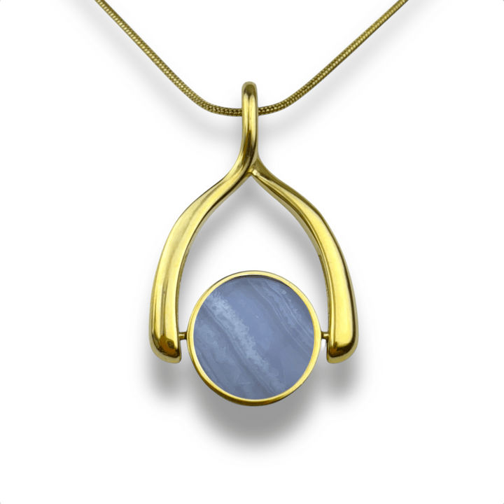 Round Crystal Wishbone Necklace