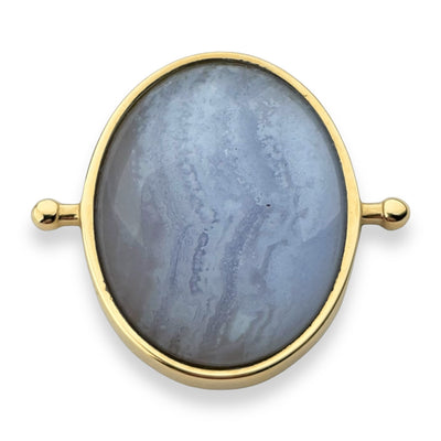 Blue Lace Agate Oval Crystal Spinner