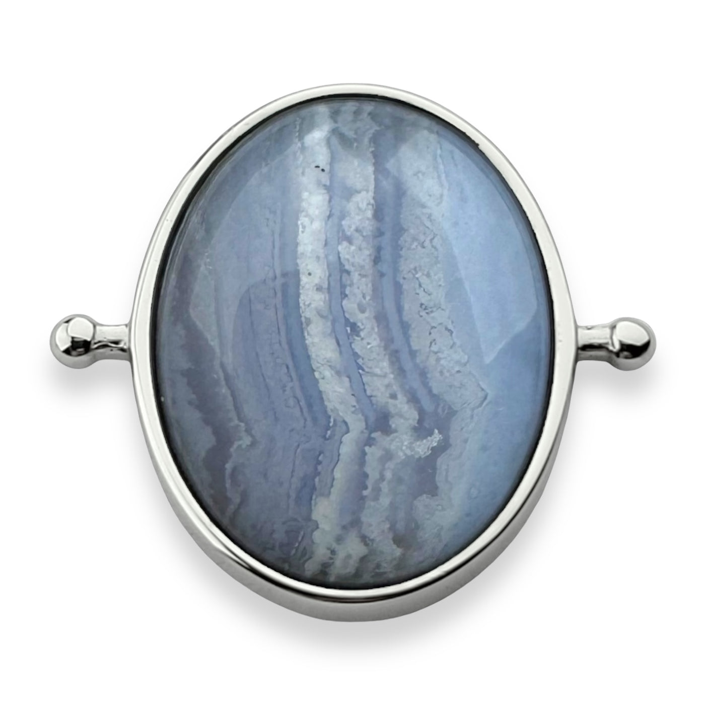 Blue Lace Agate Oval Crystal Spinner