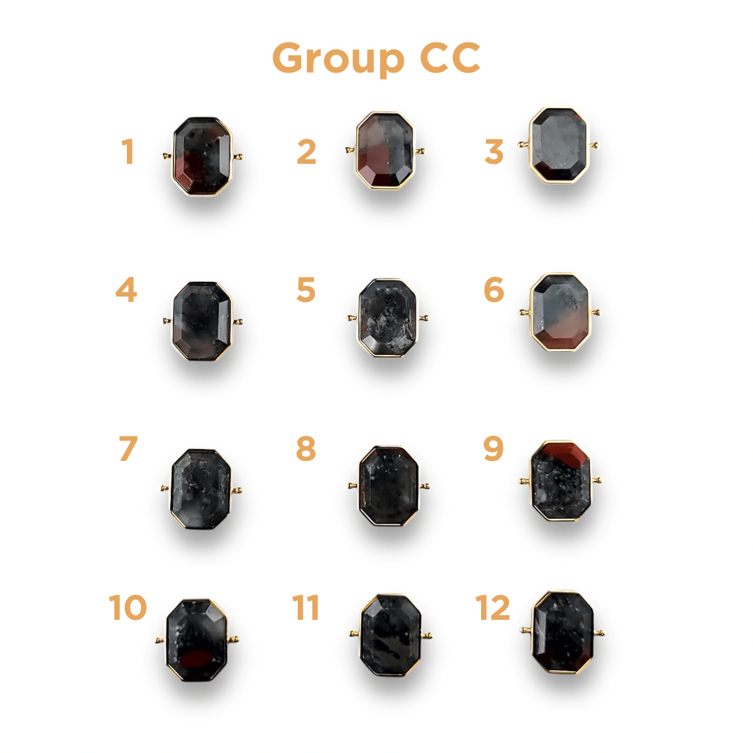 CHOOSE YOUR OWN Gold Bloodstone Octangle Crystal Element – Groups AA-HH