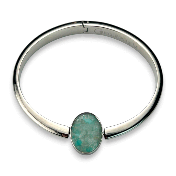 Willow Bangle with Oval Crystal Confetti Encapture Element