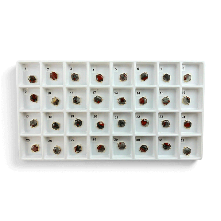 Pre Shop Preview Choose Your Own Bloodstone Hexagon – Gold