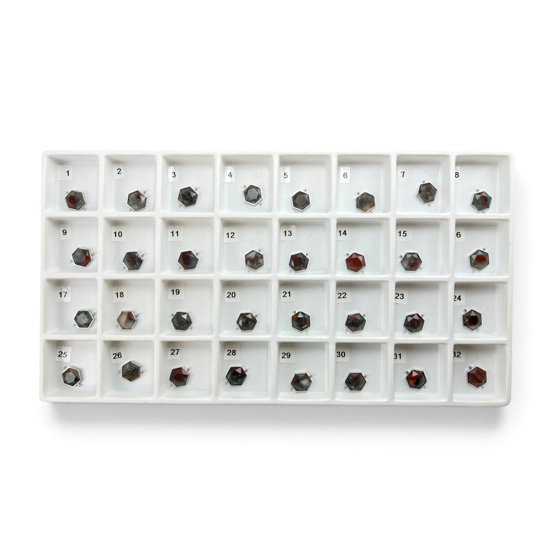 Pre Shop Preview Choose Your Own Bloodstone Hexagon – Silver