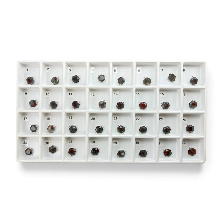 Pre Shop Preview Choose Your Own Bloodstone Hexagon – Silver