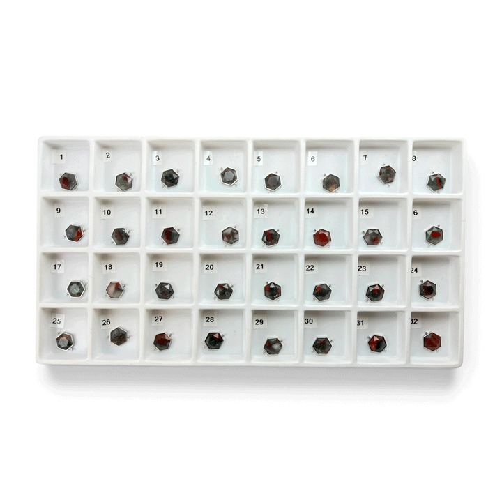 Pre Shop Preview Choose Your Own Bloodstone Hexagon – Silver