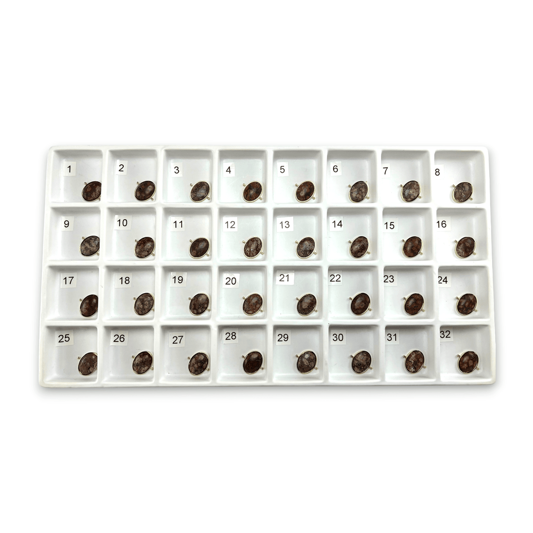 Choose Your Own Mexican Bird's Eye Jasper Oval – Gold