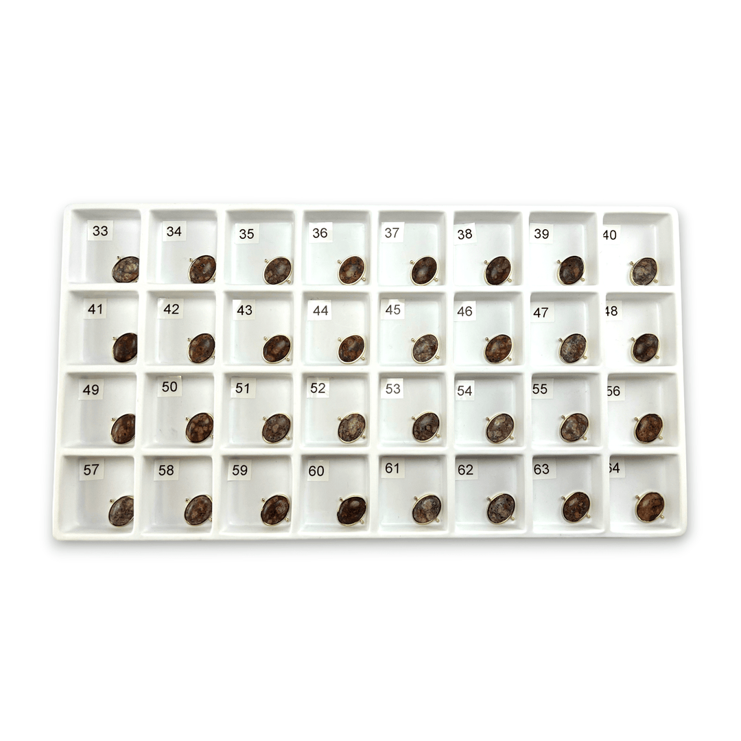 Choose Your Own Mexican Bird's Eye Jasper Oval – Gold