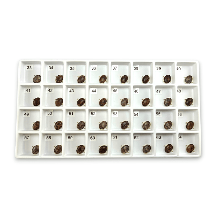 Choose Your Own Mexican Bird's Eye Jasper Oval – Gold