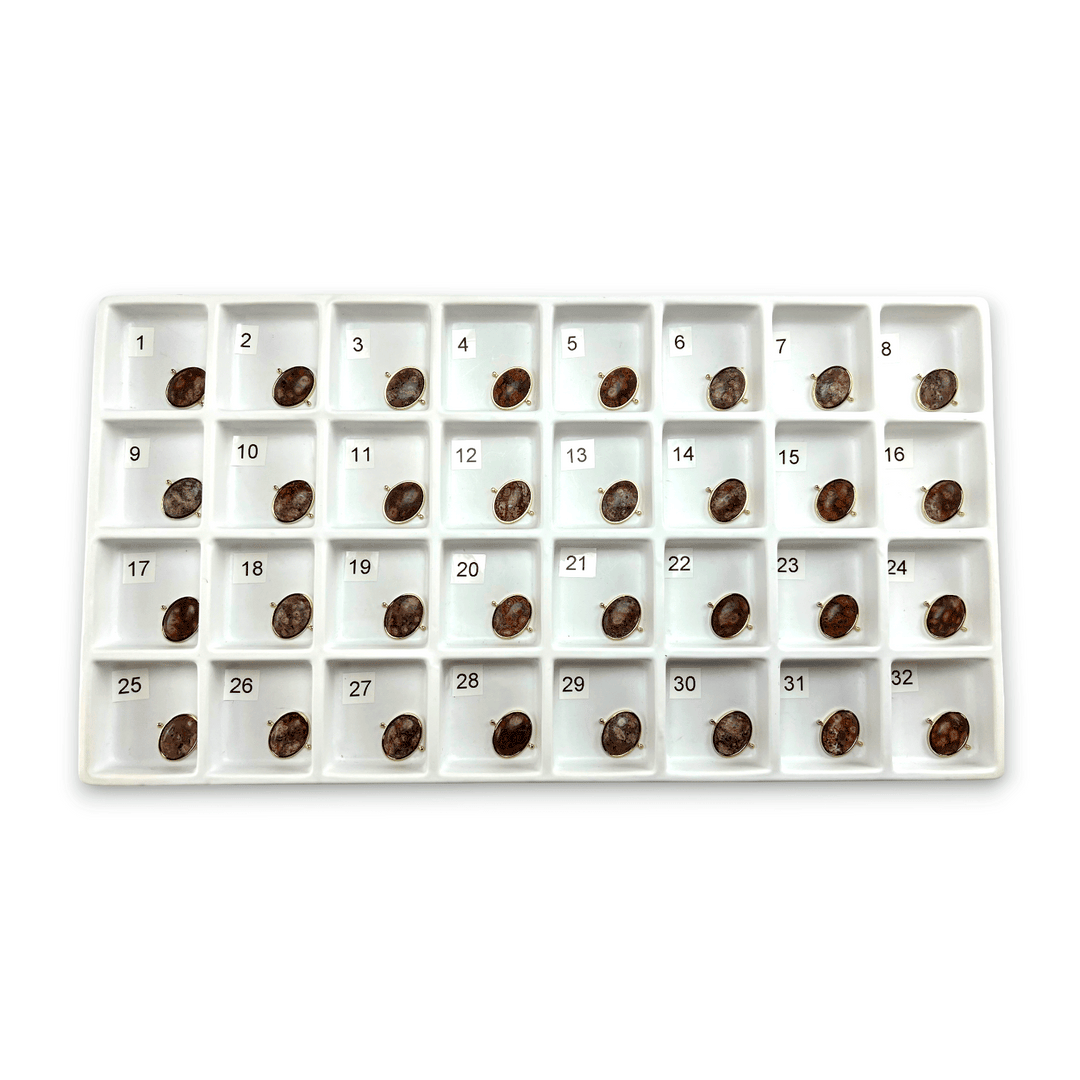 Choose Your Own Mexican Bird's Eye Jasper Oval – Gold