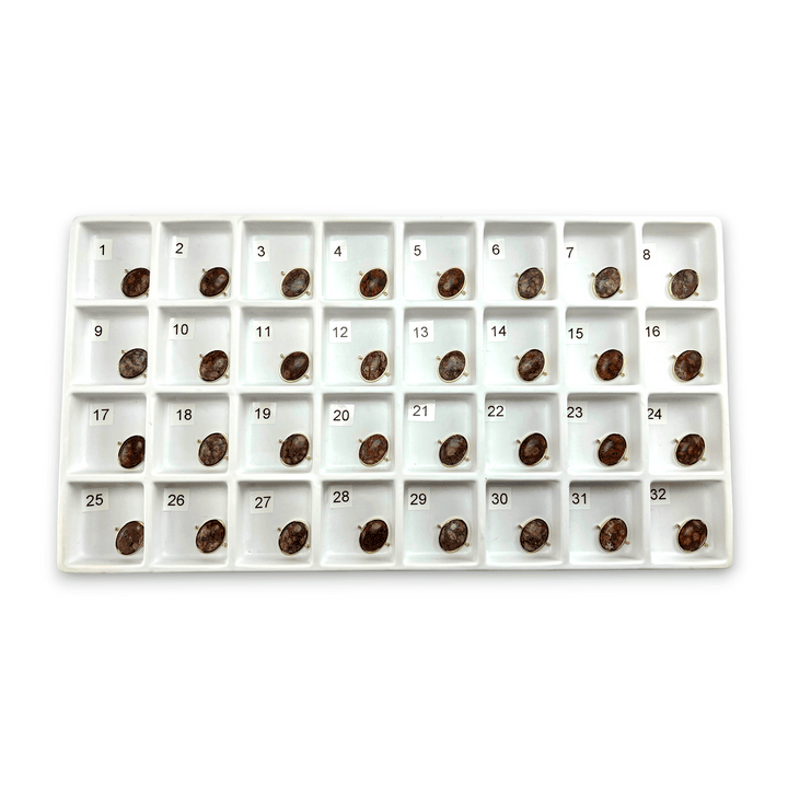 Choose Your Own Mexican Bird's Eye Jasper Oval – Gold