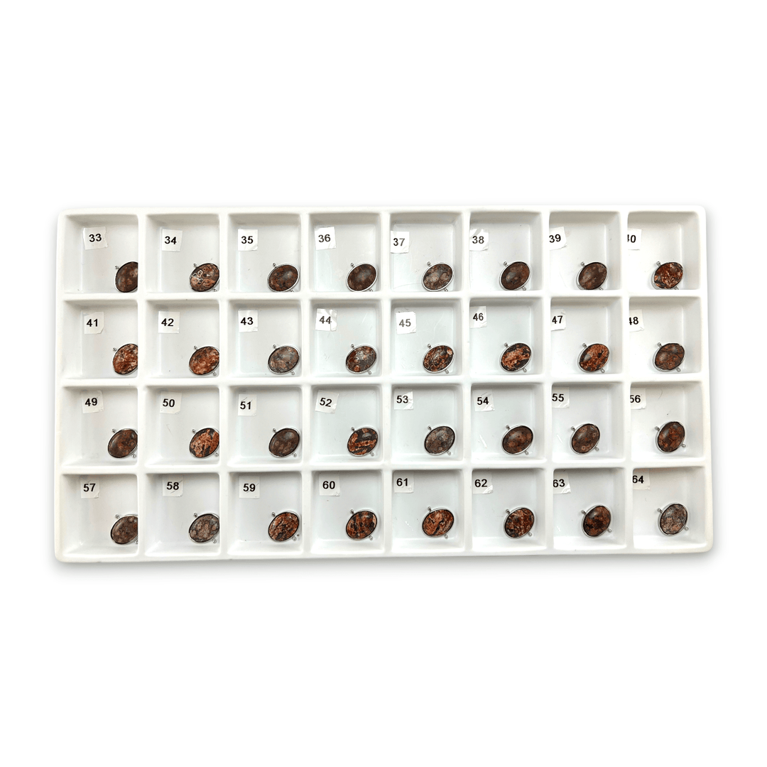 Choose Your Own Mexican Bird's Eye Jasper Oval – Silver