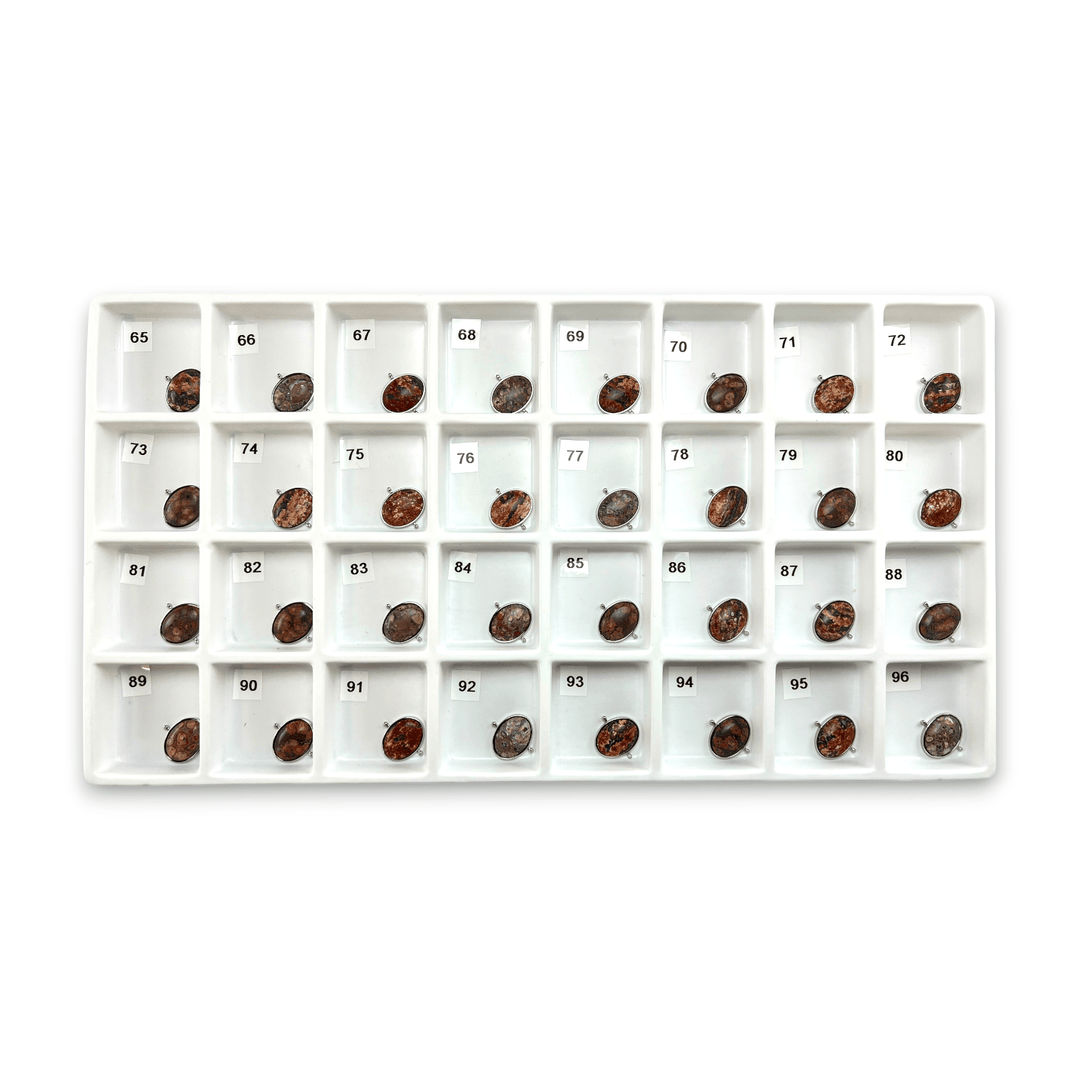 Choose Your Own Mexican Bird's Eye Jasper Oval – Silver