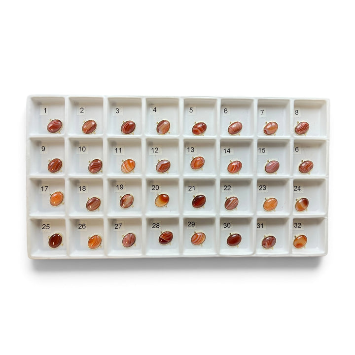 Pre Shop Preview Choose Your Own Red Banded Agate Oval – Gold
