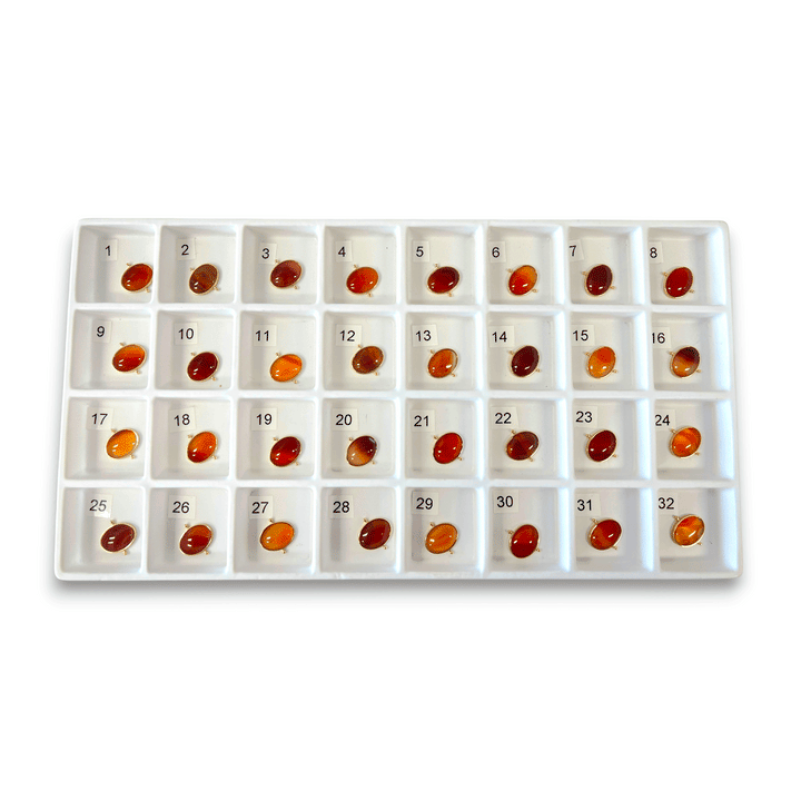 Choose Your Own Banded Red Agate Oval – Gold