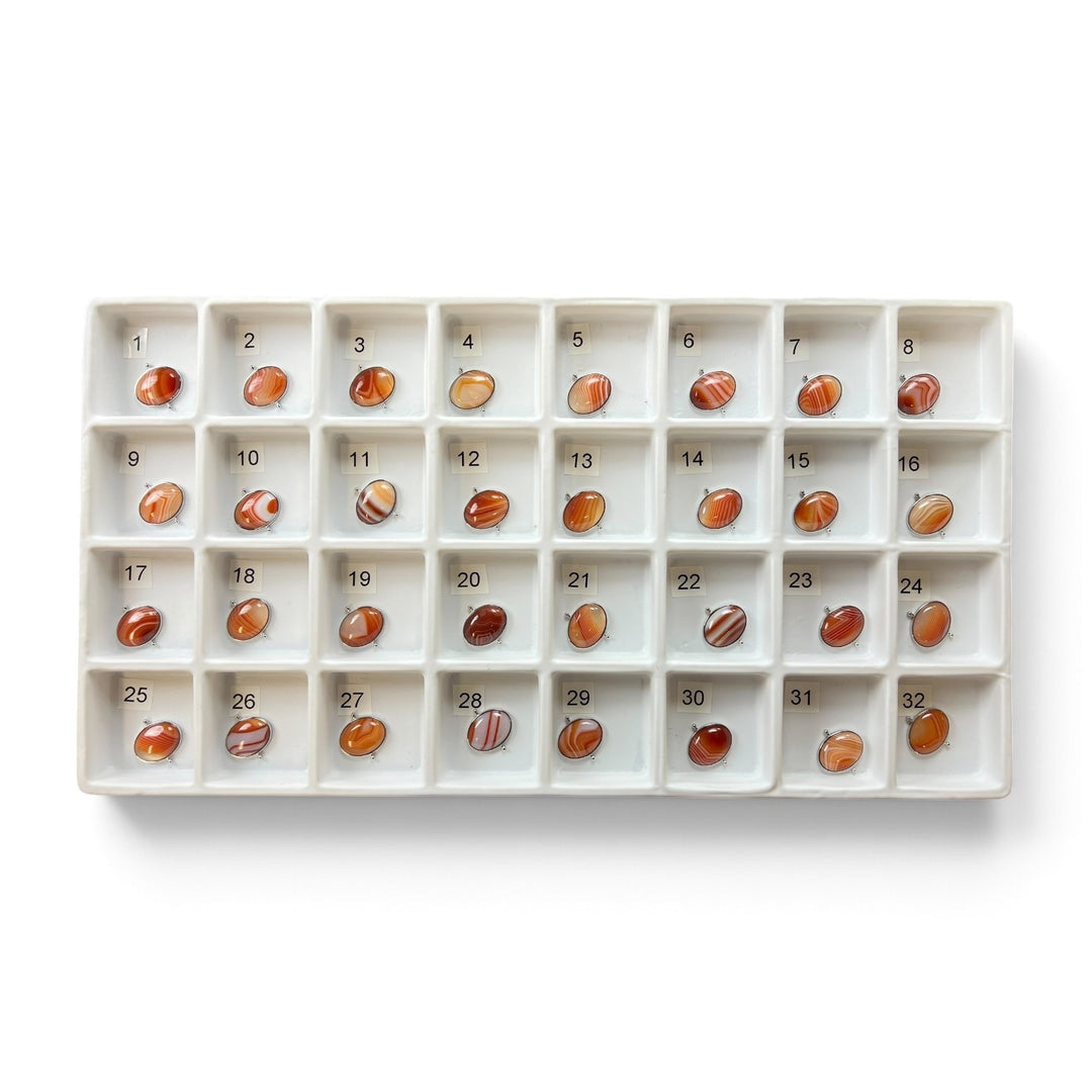 Pre Shop Preview Choose Your Own Red Banded Agate Oval – Silver